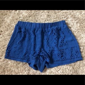 Blue fabric shorts
